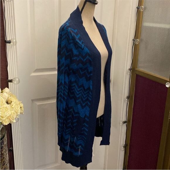 Missoni for Target Women's Blue Chevron Cardigan Sweater, M - Picture 3 of 9
